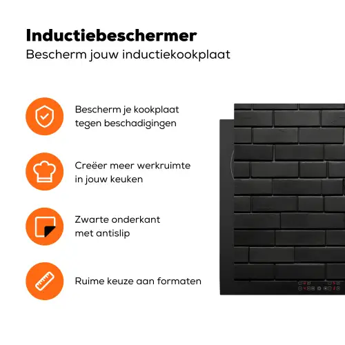 Grijs - Baksteen - Patroon - Stenen Inductie beschermer vinyl 3mm klein -zzzzzzz-td-ups