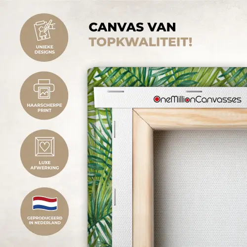 Mosgroen - Bladeren - Overlapping canvas 2cm xxl 828 -sfeer2