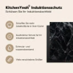 Bliksemschicht door Zwart Marmer Inductie beschermer vinyl 3mm middel -tsfeer2_DE
