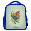 Dier - Dino - Natuur Kinderrugzak - Blauw middel -3d