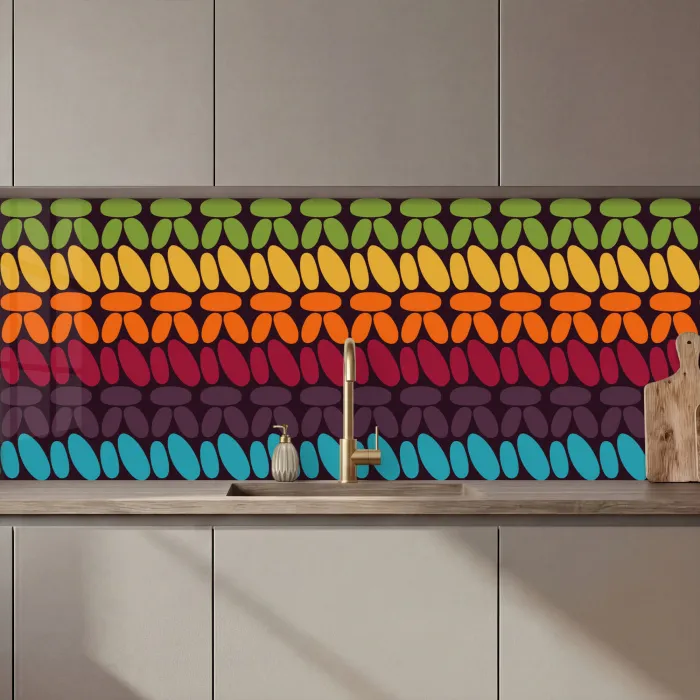 Haakpatronen - Retro - Regenboog keuken achterwand 2 middel 871 zz_3dshopping