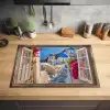 Doorkijk - Santorini - Landschap - Blauw - Grieks Inductie beschermer vinyl 3mm klein -sfeer5