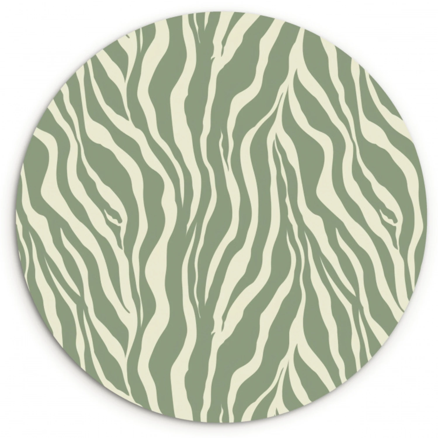 Zebra - Motief - Groen Wandcirkel kunststof plaat 5mm dik klein 188 -3d