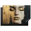 Abstract - Goud - Gezicht - Lippen Inductie beschermer vinyl 3mm klein -3d