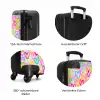 Kleurrijk hartjespatroon op pastelroze NBS - Handbagage koffer - Volwassenen Unisex middel zzzzzzzbolletjes_DE
