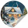 Kerst - Kerstboom - Winter - Huis - Sneeuw Wandcirkel behangsticker klein -3d