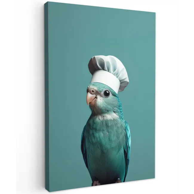 Parkiet - Vogel - Koksmuts - Cute Tuinposter op houten frame 2 cm dik klein -3d