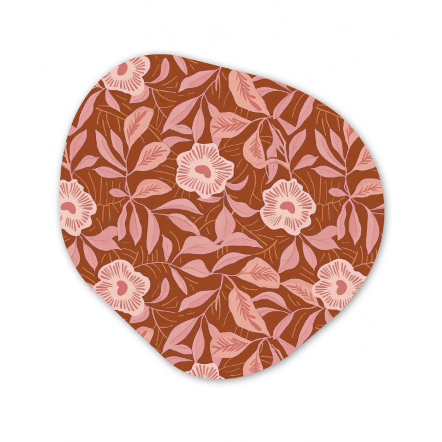 Patroon - Bladeren - Terracotta Wandcirkel Organisch Aluminium middel 851 -3d
