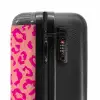 Dierenprints - Panterprint koffer in roze en koraalroze NBS - Handbagage koffer - Unisex middel -slot