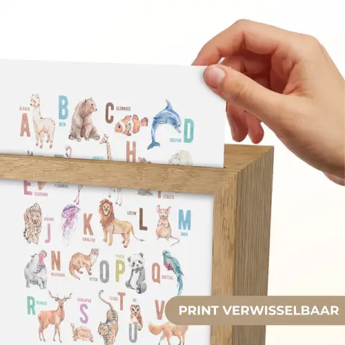Alfabet - Educatief - Letters leren voor kinderen - Wilde dieren - Kleurrijk Light Box met kabel (Kinderlampje) klein -USP_websiteprintNL