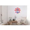 Anker - Verfspatten - Rood - Blauw Wandcirkel aluminium klein -woonkamer