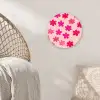 Bloemen - Patroon - Roze Wandcirkel kunststof plaat 5mm dik klein -sfeer5