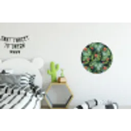 Monstera - Jungle - Bladeren Wandcirkel aluminium klein -kinderkamer