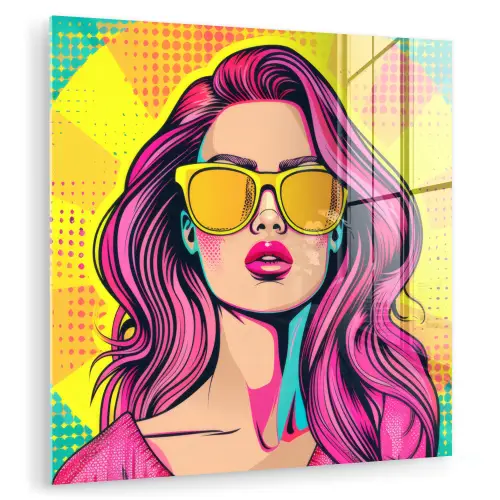 Zonnebril - Vrouw - Zonnig - Geel plexiglas 5mm klein -zzzproduct_nieuw