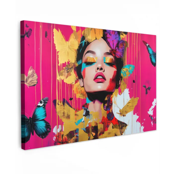 Vrouw - Abstract - Kleurrijk canvas 2cm klein -z3d