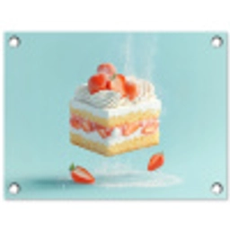 Slagroom - Taart - Blauw - Eten tuinposter los doek klein -3d