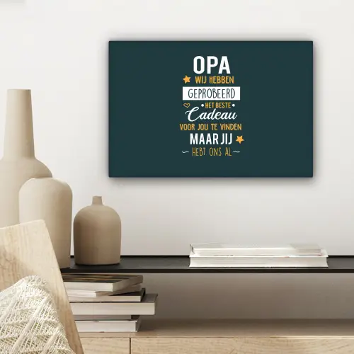 Spreuken - Opa jij hebt ons al - Quotes - Opa canvas 2cm klein -sfeer6