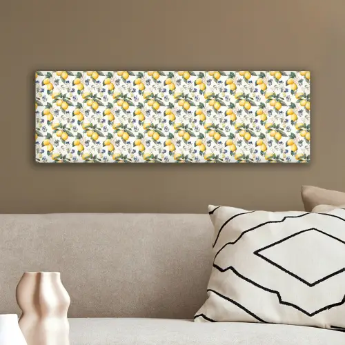 Frans - Citroen -  Citrus - Bloesem - Geel - Groen - Blauw canvas 2cm klein 828 -sfeer3