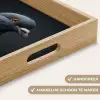 Duif - Bloemen - Zwart Dienblad Rechthoek middel -USP_HandgreepNL