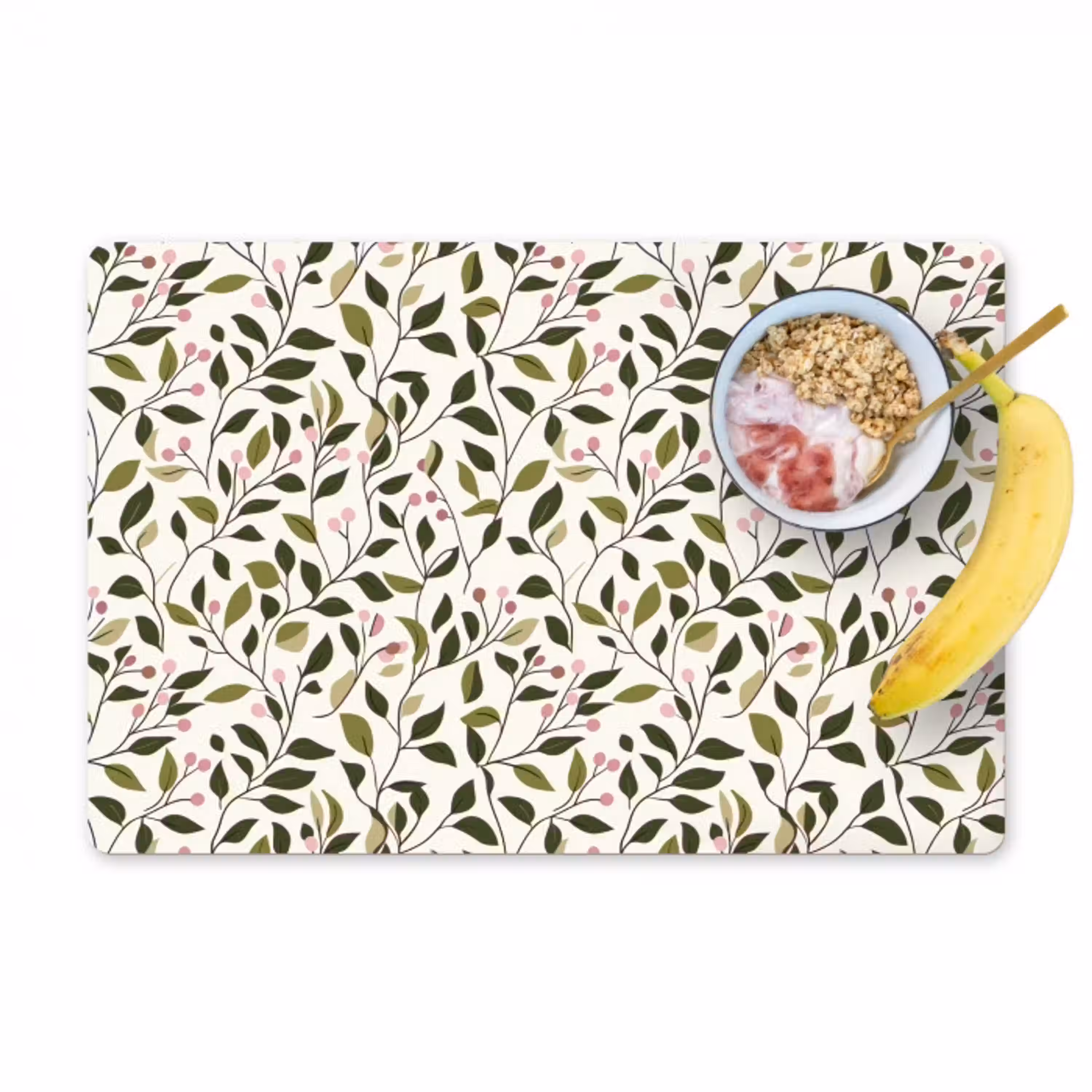 Bladeren - Bessen - Roze Placemat vinyl groot 368 -zzzproduct_Kitchenyeah-website