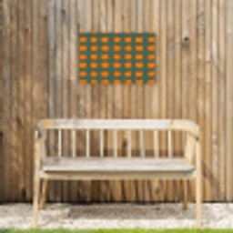 Pompoen - Patroon - Oranje Tuinposter op houten frame 2 cm dik klein 845 -sfeer4
