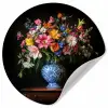 Kleur - Vaas - Bloemen - Boeket Wandcirkel behangsticker klein -3d
