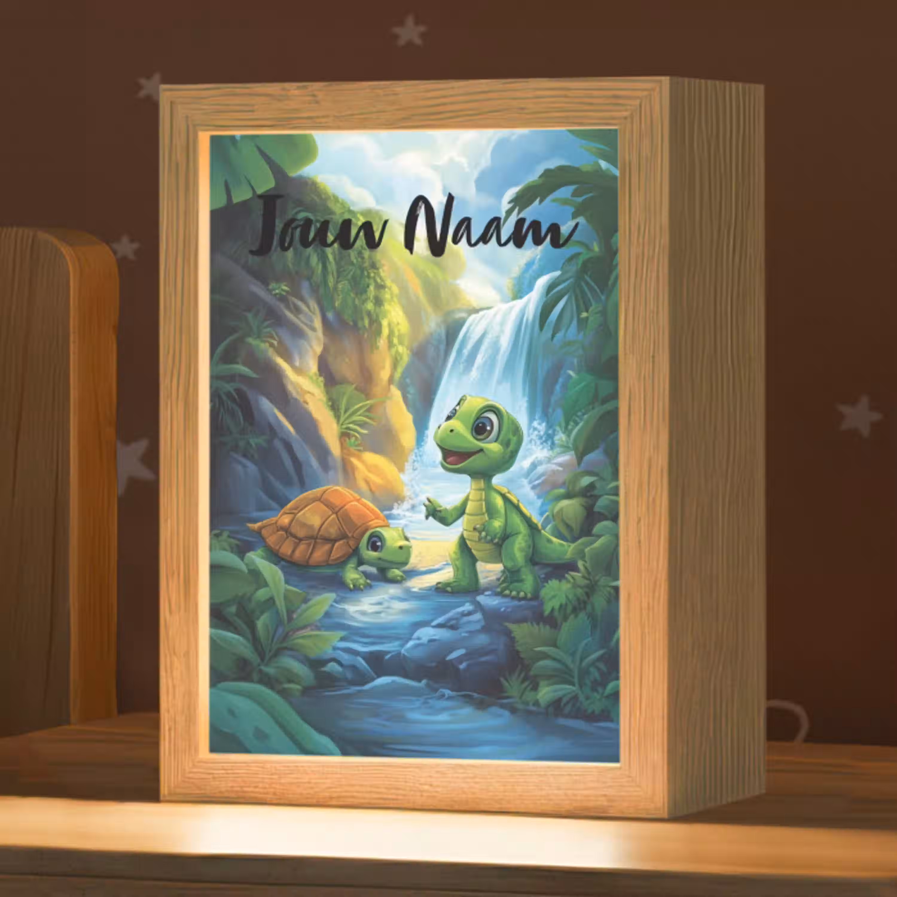 Schildpad - Dino - Jungle - Waterval Light Box met kabel (Kinderlampje) klein -zzz_3d_website