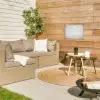 Beton - Wit - Modern tuinposter los doek klein -sfeer4