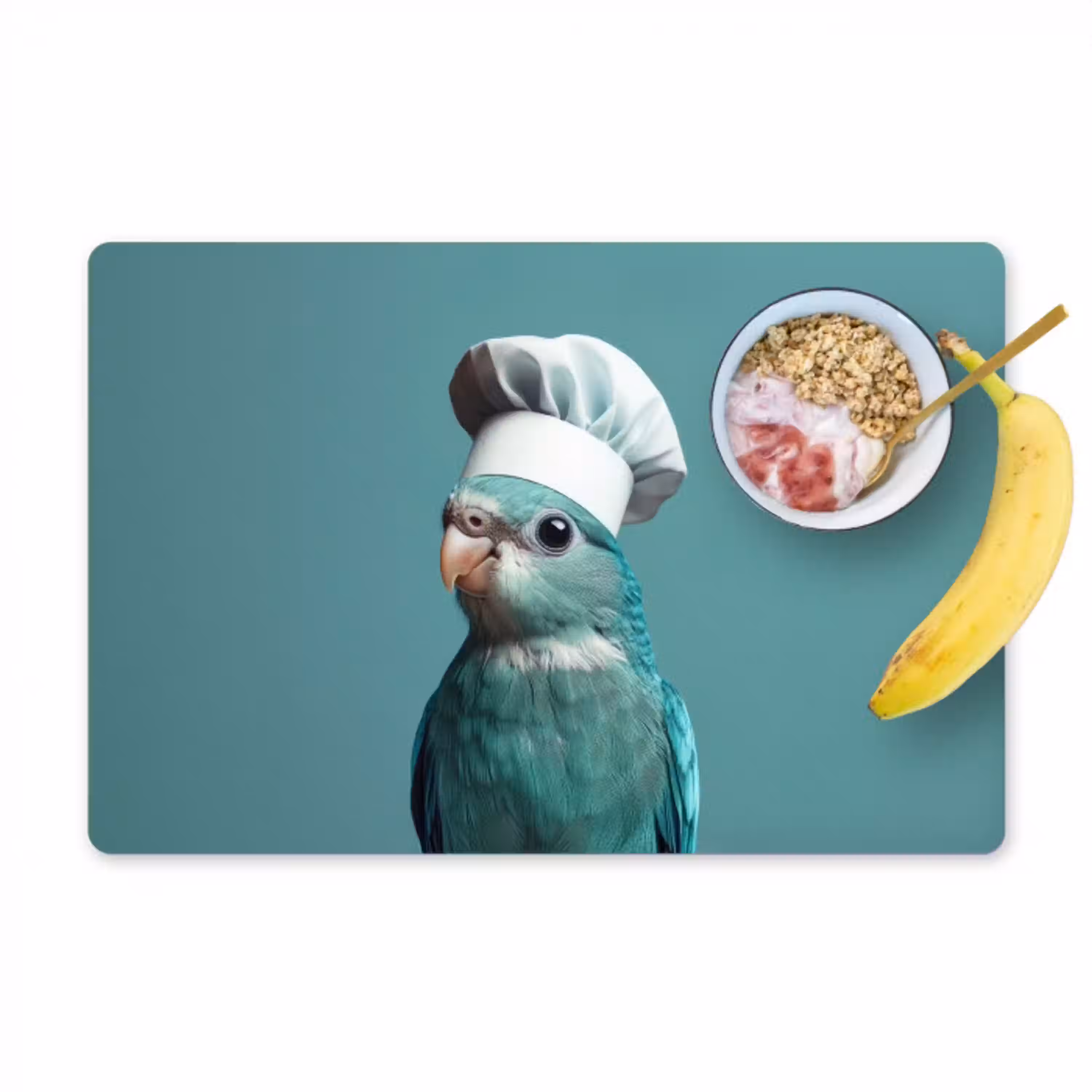 Parkiet - Vogel - Koksmuts - Cute Placemat vinyl groot -zzzproduct_Kitchenyeah-website