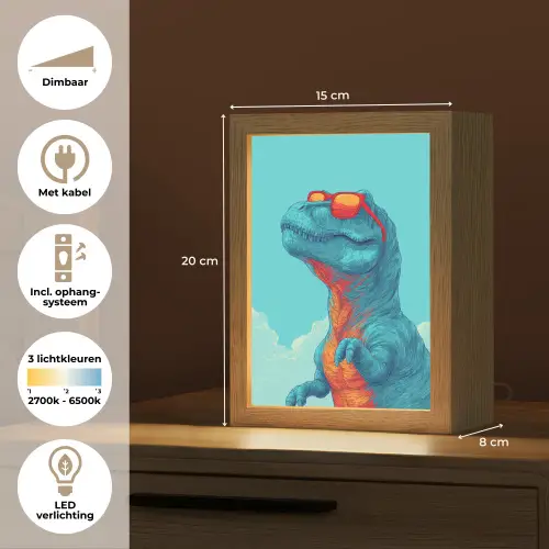 T-Rex - Blauw - Wolken - Zonnebril Light Box met kabel klein -USP_NL