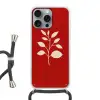 Silhouet - Bladeren - Tak Hoesje iPhone 16 Pro Max met koord klein -3d