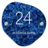 Blauwe rozen - Klassiek Naambord Organisch middel -3d