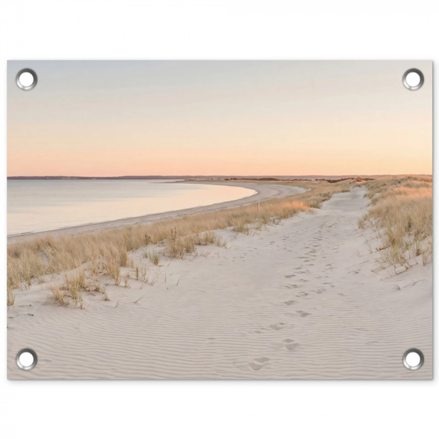 Kustlijn - Horizon - Hek tuinposter los doek klein -3d