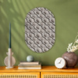 Zand - Schelpenvorm - Grijs Wandcirkel Ovaal Forex klein 630 -sfeer2