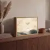 Landschap - Japandi - vogel Light Box met batterij (Wandlamp) middel -sfeer2