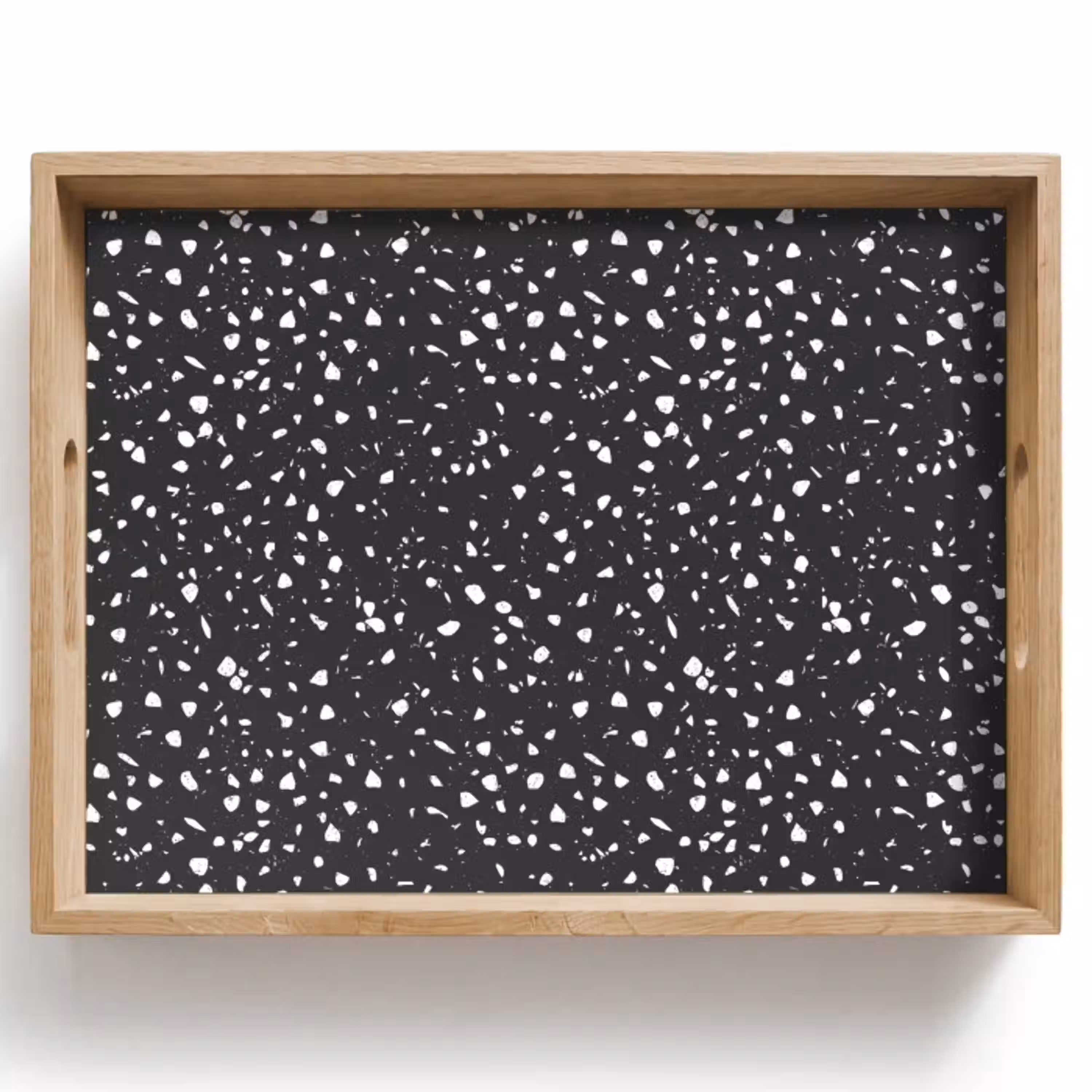 Terrazzo -  Patroon - Zwart - Wit Dienblad Rechthoek middel 911 -z3d_shopping
