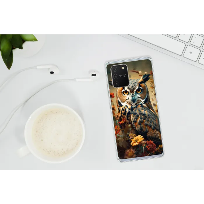 Uil - Vogel - Bloemen - Planten - Botanisch Telefoonhoesje Samsung Galaxy S10 Lite klein -oordopS10Lite