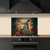 Uil - Vogel - Bloemen - Planten - Botanisch keuken achterwand spatscherm klein -sfeer1