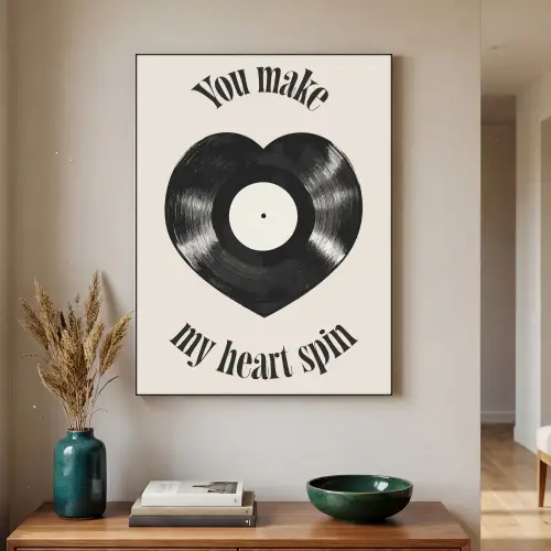 Love - Muziek - Quote Textielframe zwart klein -sfeer1