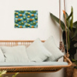 Kikker - Lelies - Groen tuinposter los doek klein 239 -sfeer7