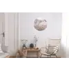 Graspluimen - Wind - Beige - Mistig Wandcirkel aluminium klein -woonkamer