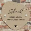 Beige met stippen - Sierlijk Naambord Organisch middel -sfeer10