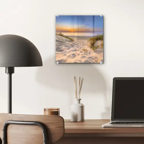 Duin - Zonsondergang - Horizon - Strand - Gras plexiglas 5mm klein -sfeer6