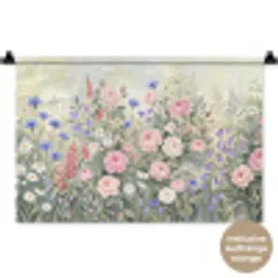 Bloemen - Tuin - Natuur - Kleurrijk Wandkleed katoen klein -t3d_DE