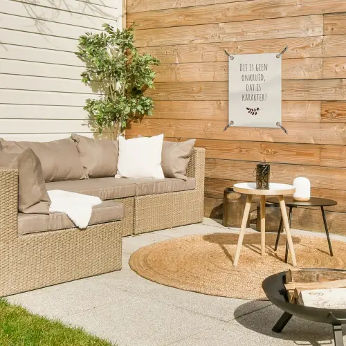 Bruin - Minimalistisch - Quote - Zomer tuinposter los doek klein -sfeer4