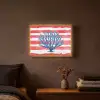 Koraal - Verfstructuur - Rood - Blauw Light Box met batterij (Wandlamp) middel -sfeer4