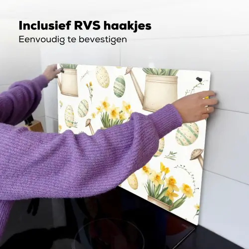 Gieter - Bloemen - Eieren Inductie beschemer met haakjes klein -ky-ophangen-nl