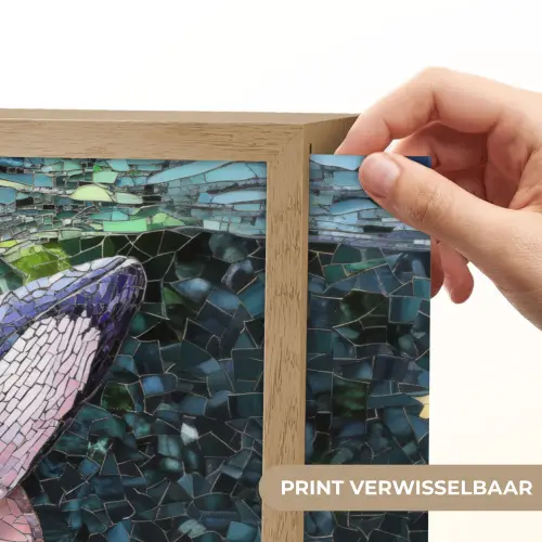 Mozaïek - Walvis - Koraal - Water Light Box met batterij (Wandlamp) middel -USP_websiteprintNL