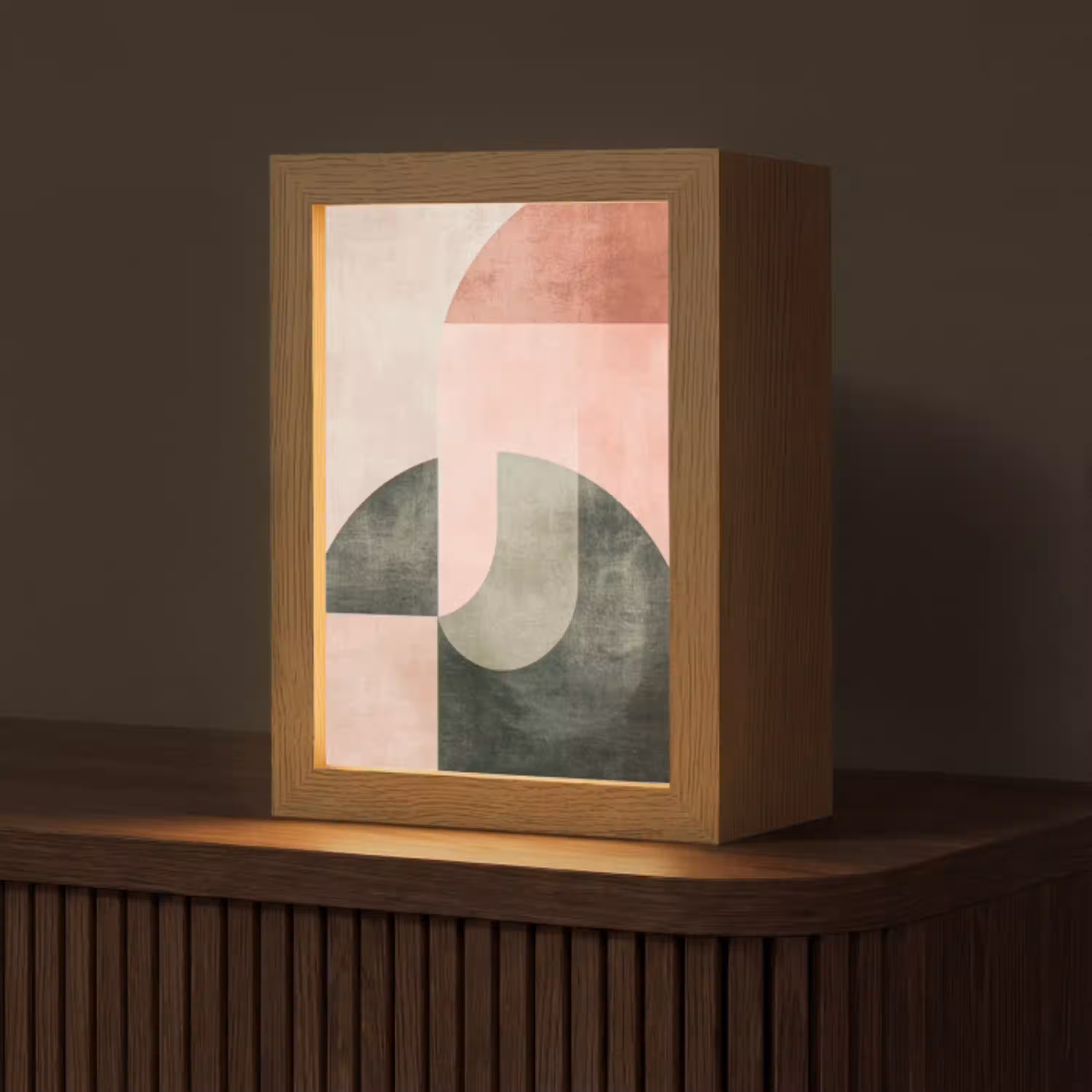 Cirkel - Abstract - Roze Light Box met kabel (Tafellamp) klein -z3d_website