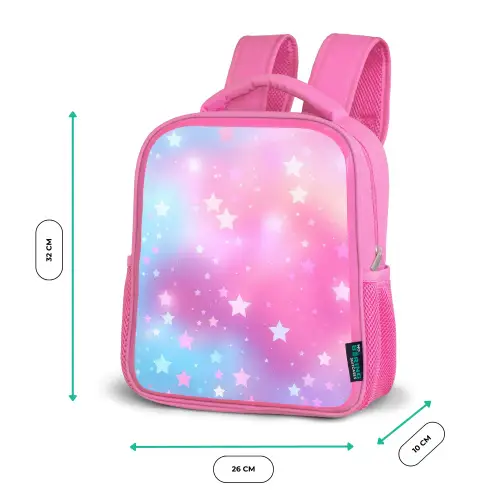 Sterren - Roze - Blauw Kinderrugzak - Roze middel -productfoto_formaten